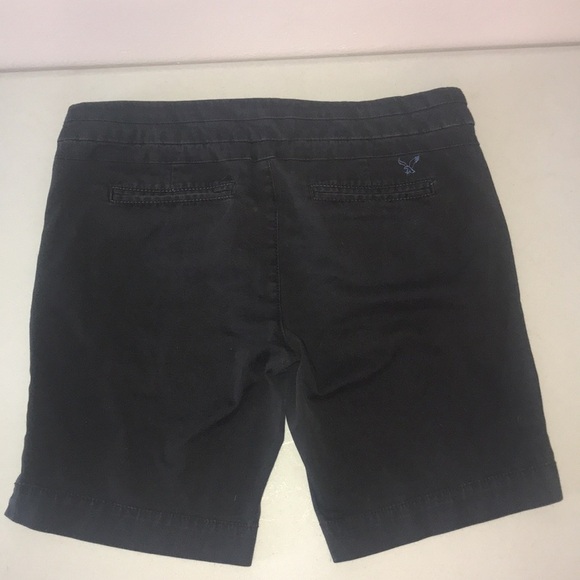 American Eagle Outfitters live your life black Bermuda chino flat front khaki’s - Picture 2 of 7